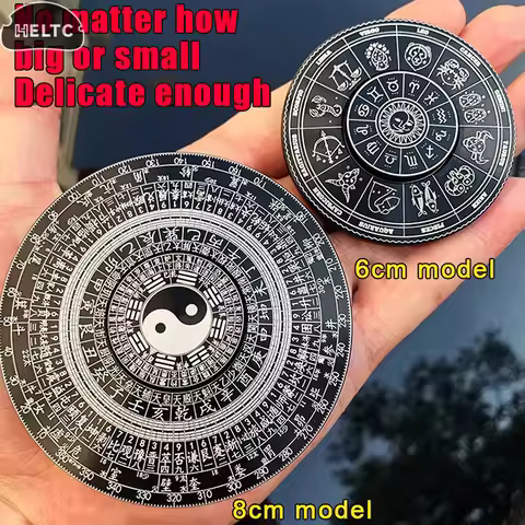 6CM/8CM Chinese Tai Chi Bagua Rotatable Feng Shui Compass Aluminum Alloy Chinese Master Supplies Luc