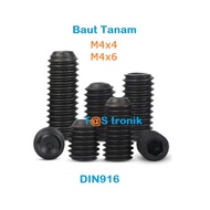 M4 x 4 headless screw m4x6 bolt din916 m4 hex bolt