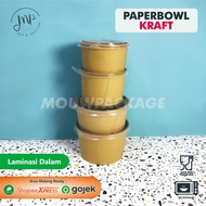 Brown Kraft PAPER BOWL 360ml / 500ml / 650ml / 850ml / PAPER BOWL / Disposable BOWL + Lid / Kraft PA