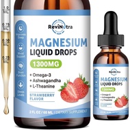 Triple Magnesium Complex Liquid Drops, 1300mg Magnesium Glycinate, Taurate & Citrate with Omega3, L-