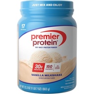 Premier Protein Powder, Vanilla shake, 30g Protein, 1g Sugar, 100% Whey Protein, Keto Friendly, No S
