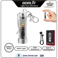 BORUiT MY22 Mini EDC LED Keychain Flashlight Type-C Rechargeable Torch for Outdoor Fishing Camping U