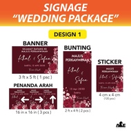 Set Murah Jimat Banner Bunting Perkahwinan | Petunjuk Arah | Sticker | Banner | Bunting