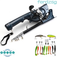 JENNIFERDZSG Fishing Rod, 131cm Foldable Fish Pole Reel Combo, Mini Portable Telescopic with Fishing
