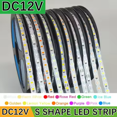1-50m S Shape Led Strip 6mm PCB Width 2835SMD DC12V 120Leds/M Flexible Bendable Foldable DIY Sign Le