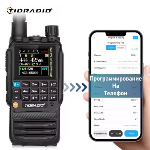 TIDRADIO H3 Long Range Walkie Talkie Phone APP Wireless Programming Air Band Ham Two Way Radio USB T