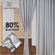 【 LANGSIR RAYA 𝟐𝟎𝟐𝟒 】Ready Made Curtain !!! Siap Jahit Langsir Warna SILVER Polyester Satin 80% Blackout Kain Tebal Curtain - (Free Hook &amp; Ring) #Sliding Door #Window Panel #Pintu Bilik
