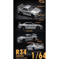1:64 404 ERROR MODEL - Nissan Skyline GT-R R34 Silver