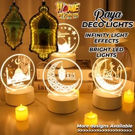 HOFS 3D LED Light Decoration Night Table Stand Lamp Deco Ramadhan Lampu Hari Raya Hiasan Eid Mubarak Raya 2024