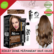 Ashley Shine Bio Natural Glossy Hair Color Cream Hair Dye Set 60mL Ash Blonde Black Brown Hair Care
