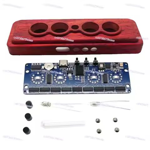 4-digit Nixie Tube Clock Kit, , Red Pear, Wood Case, Not Including in-14 Tubes