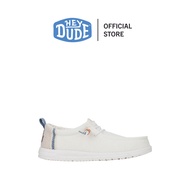 HEYDUDE รองเท้าลำลองผู้ชาย WALLY CRAFT LINEN รุ่น HD 43086-1SO - WHITE/STONE GREY