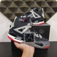 Nike Air Jordan 4 Off White Bred Premium Original Men's Sneakers