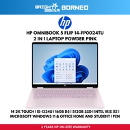 HP Omnibook 5 Flip 14-FP0024TU/FP0025TU 2-in-1 Laptop - 14" 2K TOUCH/I5-1334U/16GB/512GB - Silver/Pi