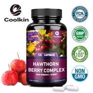 Coolkin Hawthorn Berry Capsules - 4:1 Hawthorn Extract Digestion and Heart Health Supplement - Non-G