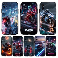 for Realme 3 5 6 7 8 Pro 5i 5s Q 6i 7i Stylish Motorcycle Black TPU Soft Silicone Phone Case