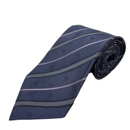 GUCCI 藍 條紋 領帶 領結 絲綢（中古）