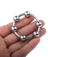 Sex Toys Metal Penis Ring Locking Fine Delay Ring Penis Leather Ring Spike Set Six Bead Ring Male Products