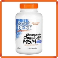 Doctor's BEST - 240粒！葡萄糖胺1500毫克+軟骨素1200毫克+MSM1000亳克 240粒膠囊 新舊包裝隨機發貨 (效期: 05/2026*)