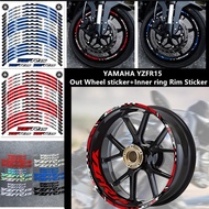 17 Inch Reflective YAMAHA YZF R15 Motorcycle Rim Stickers Wheel Decals 17'' Inner Ring Rim Strip Dec