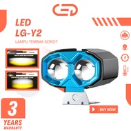 MATA CAHAYA CED LG-Y2 super bright led motorcycle lights, 2-eye motorcycle front, L-shaped Bracket, 