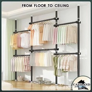 Floor-to-ceiling Metal Clothes Pole Hanger Rack | Adjustable Clothes Rack | Drying Rack | Bedroom Living Room Tension