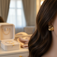 Twisted Triple Circle Spiral Earrings, Retro Geometric, 3D Hoops for Cross-Border Fashion  Anting-an