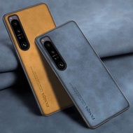Luxury PU Leather Case For Sony Xperia 1 5 10 IV Back Cover Matte Silicone Phone Case For Sony Xperi