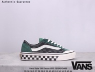 แวนส์ Vans Style 136 Decon VR3 Eco Friendly Black and Green Checkerboard Skateboard Sneakers Genuine