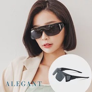 【ALEGANT】多功能可掀月影黑偏光墨鏡/MIT/掀蓋式/外掛式/上掀/全罩式/車用UV400太陽眼鏡/戶外休閒套鏡