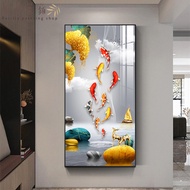 Jiuyutu Zen Stone Wealth Tree Auspicious Meaning Poster Printing Canvas porch Decoration Painting Mo