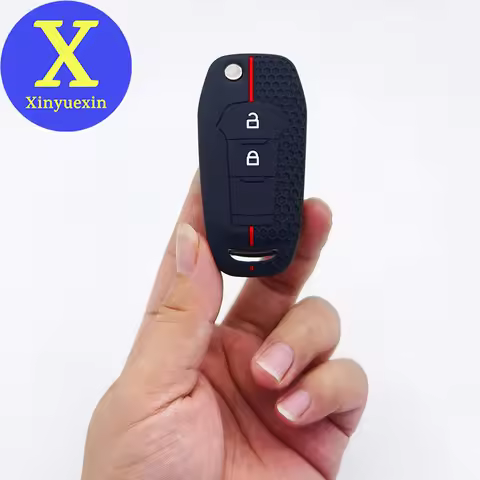 Xinyuexin Silicone Car Key Fob Case Cover for Ford Explorer F-150 F250 F-350 Fiesta 2 Button Remote 
