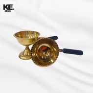 Brass Dhoopakal with Black Wooden Handle