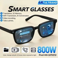 AI Smart Glasses AI Translation 8MP HD Camera 4K Shooting Image Bluetooth Call Recording Music