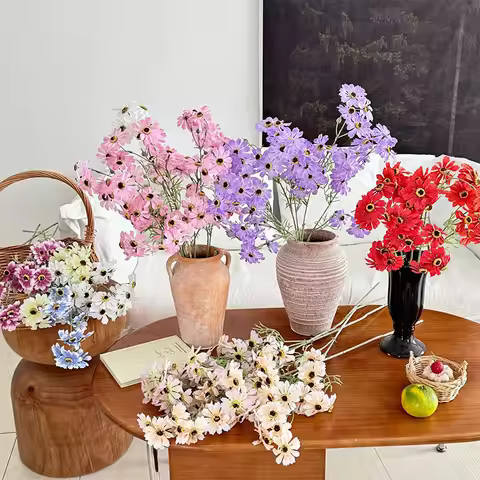 79cm Artificial White Daisy Flower Bouquet DIY Vase Home Garden Living Room Decoration Wedding Party