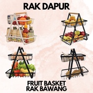 Rak Bawang Onion Rack Bekas Bawang Bertingkat Bekas Bawang Storage Organizer Tempat Letak Bawang Fru