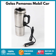 Gelas Pemanas Mobil Car Heating Cup Mug 12V 350+150ML Stainles Steel / Mug Teko Listrik Pemanas Air 