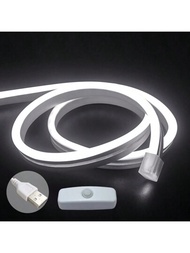 5v Usb Led霓虹燈條/霓虹繩燈,柔軟防水,適用於室內和室外,床房電視背景燈,櫥櫃等/白色