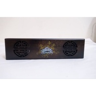 Classical Ebony Hollow Wood Carving Box Chopsticks Tableware Storage Lying Incense Jewelry Inlaid Mo