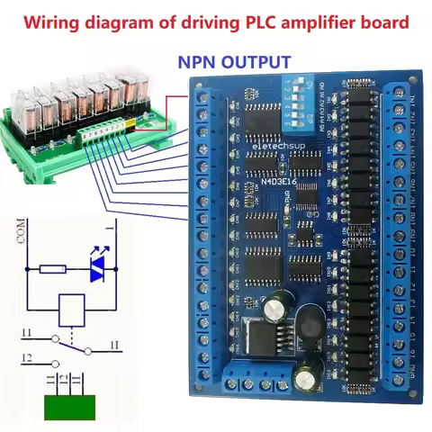 DC 12V 24V RS485 16DI-16DO IO Port Remote Control Module Modbus RTU Switch Value Remote Transmission
