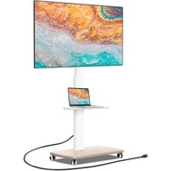 Fitueyes Rolling Tv Stand With Power Outlets, Swivel Portable Tv Stand For 32-75inch Lcd Led Oled Fl