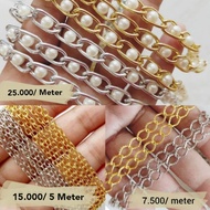 HITAM Color Chain - Meter Chain - Silver Chain - Black Chain - Necklace Chain