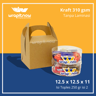 (20 Pcs) Gable Box Ivory 12.5x12.5x11Kraft Ivory Gable box tas jinjing box hampers box snack tas sou
