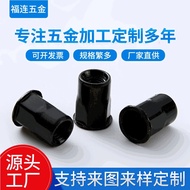 Knurled Rivet Nut Flat Head Hexagonal Car Rivet Nut Through Hole Press Rivet Nut Carbon Steel Black 
