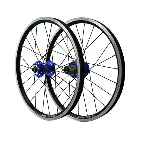 Folding Bike Wheelset, Disc Brake, Rim V Brake, 24H, AV Valve, Sealed Bearing Hubs, QR, F9X100mm, R9