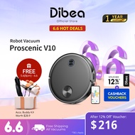 Dibea x Proscenic V10 Robot Vacuum Cleaner | 3000pa Suction | Vibrating Sweeping &amp; Mopping System | LDS Navigation
