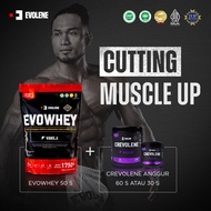 Bundling Cutting Muscle Up Paket EVOLENE Whey 50 Sachet + CREVOLENE 165 Gram - 300 Gram