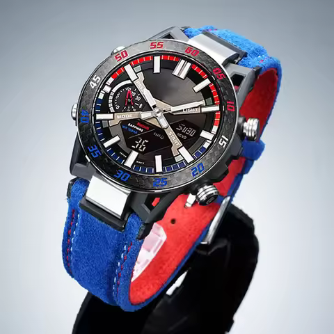 For Casio EDIFICE series watch 5698 ECB-2000/EFS-S641 suede leather watch with ECB-2000HR/PB notch c