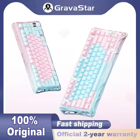 GravaStar Mercury K1 Lite 75% Gaming Keyboard, Tri-Mode 2.4G Wireless Bluetooth Wired Mechanical Key