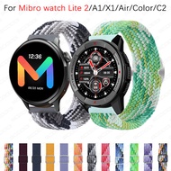 Adjustable Braided Solo Loop Nylon strap For Mibro watch Lite 2 / C3 / A2 / A1 / X1 / Air / Color / 